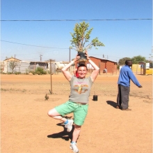 Tree planting at a nursery in a township to give the children some shade